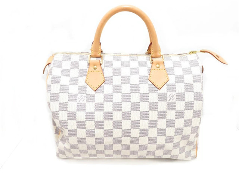 LOUIS VUITTON Speedy Handbag Damier Azur White